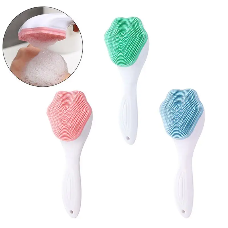 【Y】Soft Silicone Facial Cleanser Brush Manual Massage Deep Pore Cleaning Tool Blackhead Remover for All Skin Types