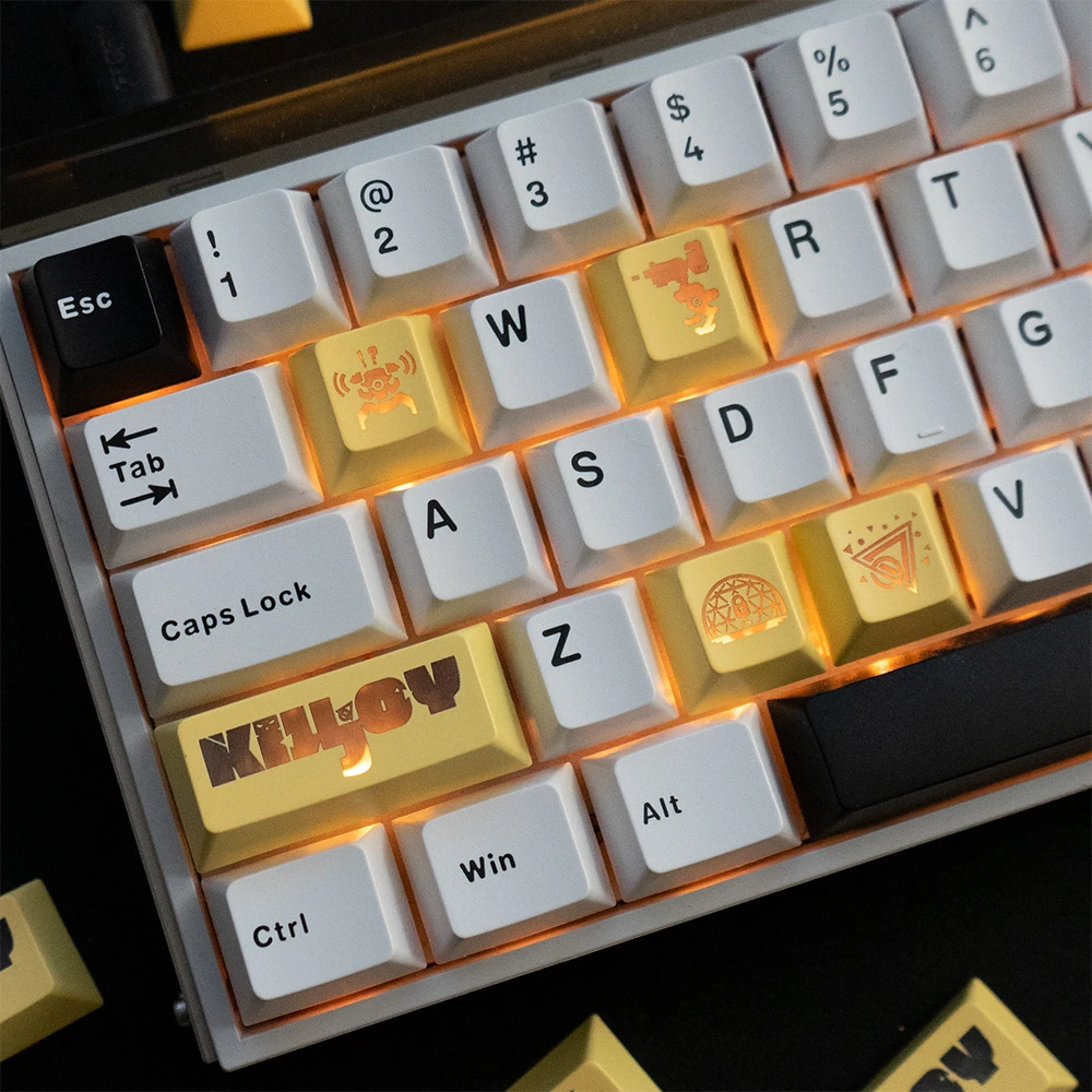 Teclas Valorant, 5 teclas transparentes, teclas para juegos, perfil Cherry, teclas PBT Dye Sub, teclas para portátiles gaming, Killjoy, Reyna, ISO, Jett