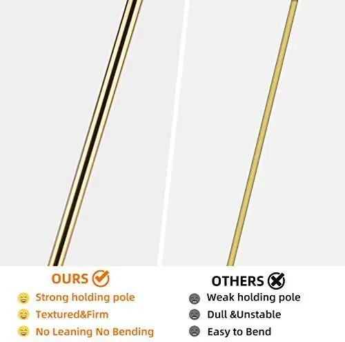 Vintage Industrial Floor Lamp with Glass Shade, Brass Gold Farmhouse Standing Light for Living Room Bedroom Office view 3