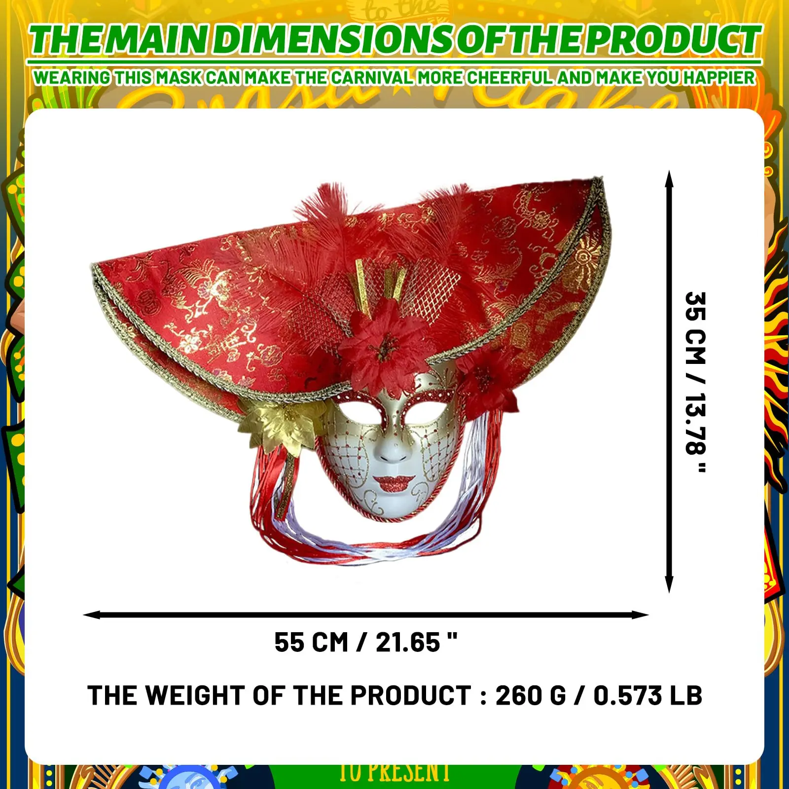 قناع تنكر البندقية مع قبعة كرنفال المهرج أقنعة الكرة ماردي غرا حفلة قناع الوجه الكامل للأزواج دعائم تنكرية للهالوين