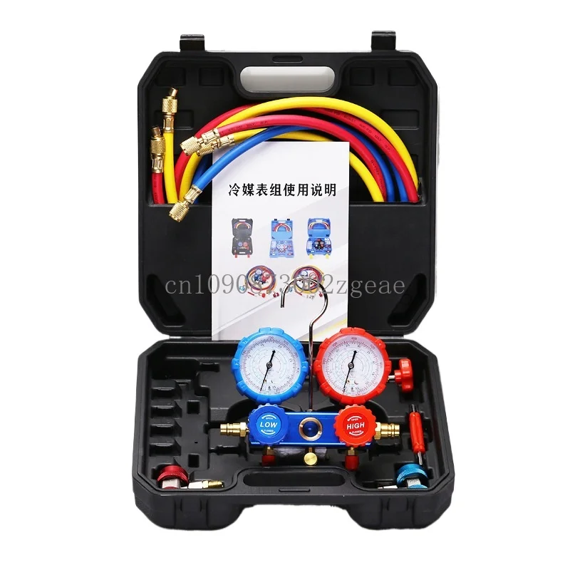 

Automotive Air Conditioner Fluoride Pressure Snow Gauge R134a R22a R410a Refrigerant Pressure Double Gauge Valve Gauge Group