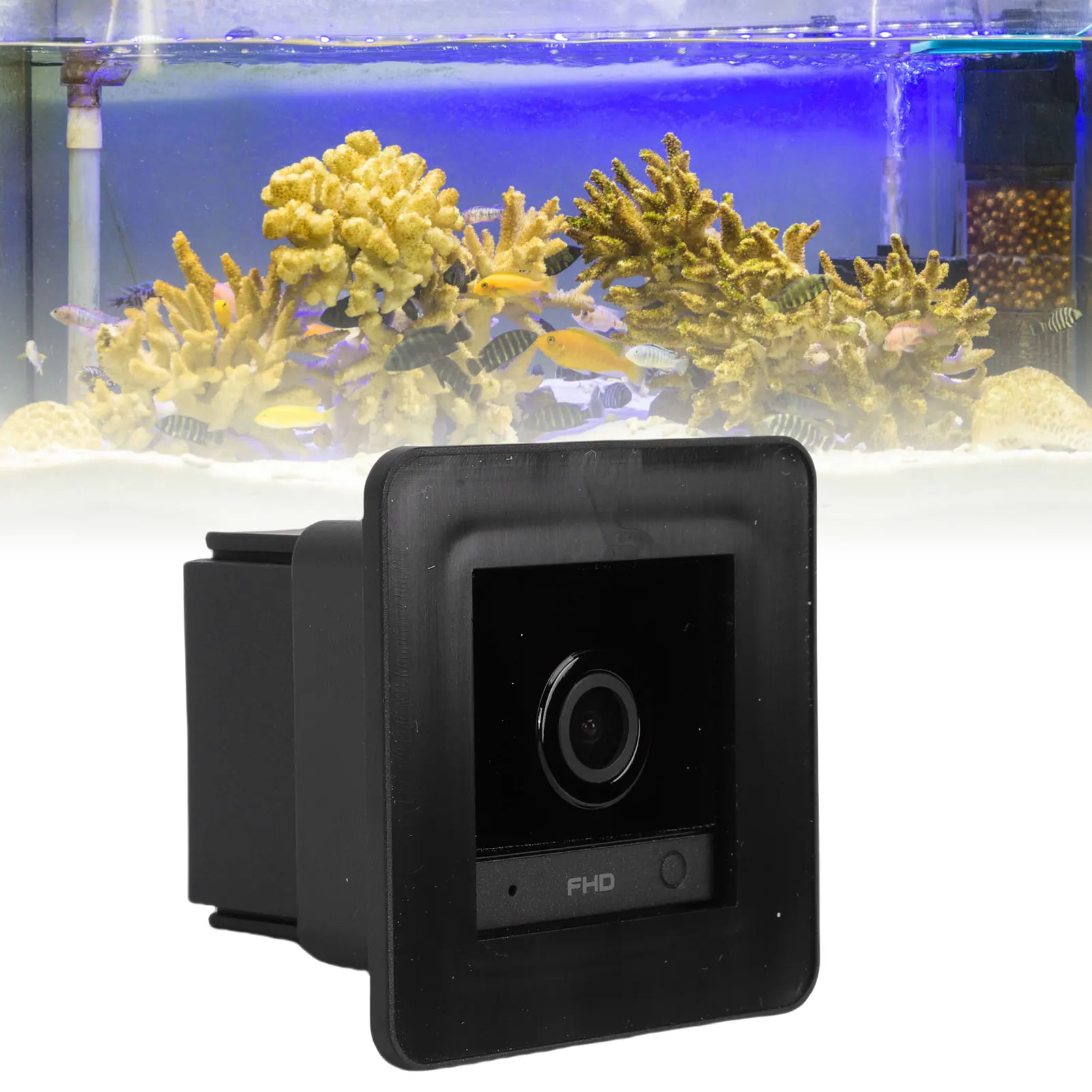 

Камера для аквариума 2K HD 140 ° Широкоугольная антибликовая Wi-Fi камера для аквариума с ИИ-детектором движения для террариумов с рептилиями