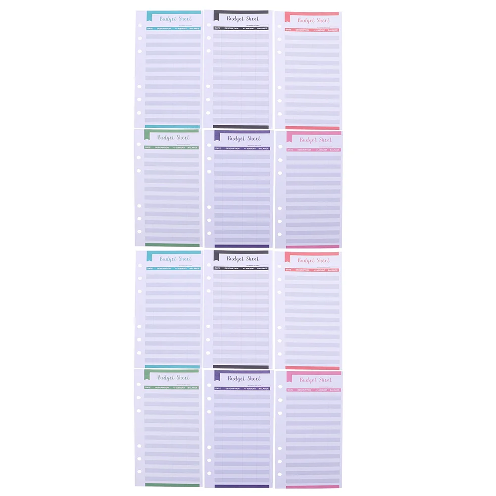 

24 Pcs Budget Card Portable Planner Daily Paper Accessories Accessory Double Offset