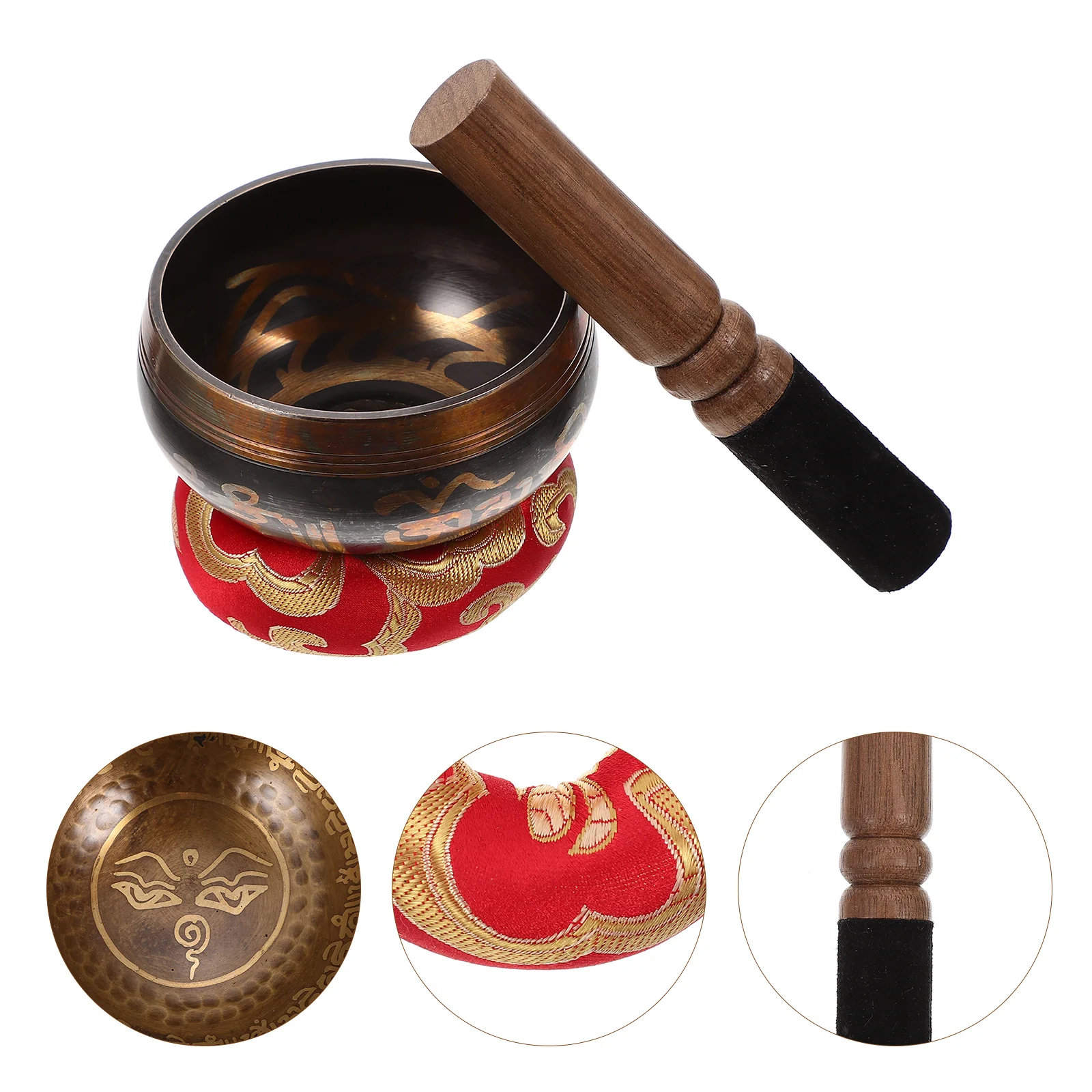 

1Set Tibetan Sound Bowl Meditation Singing Bowl Set Crisp Tones Relaxation Concentration Home Decor Meditation Tool