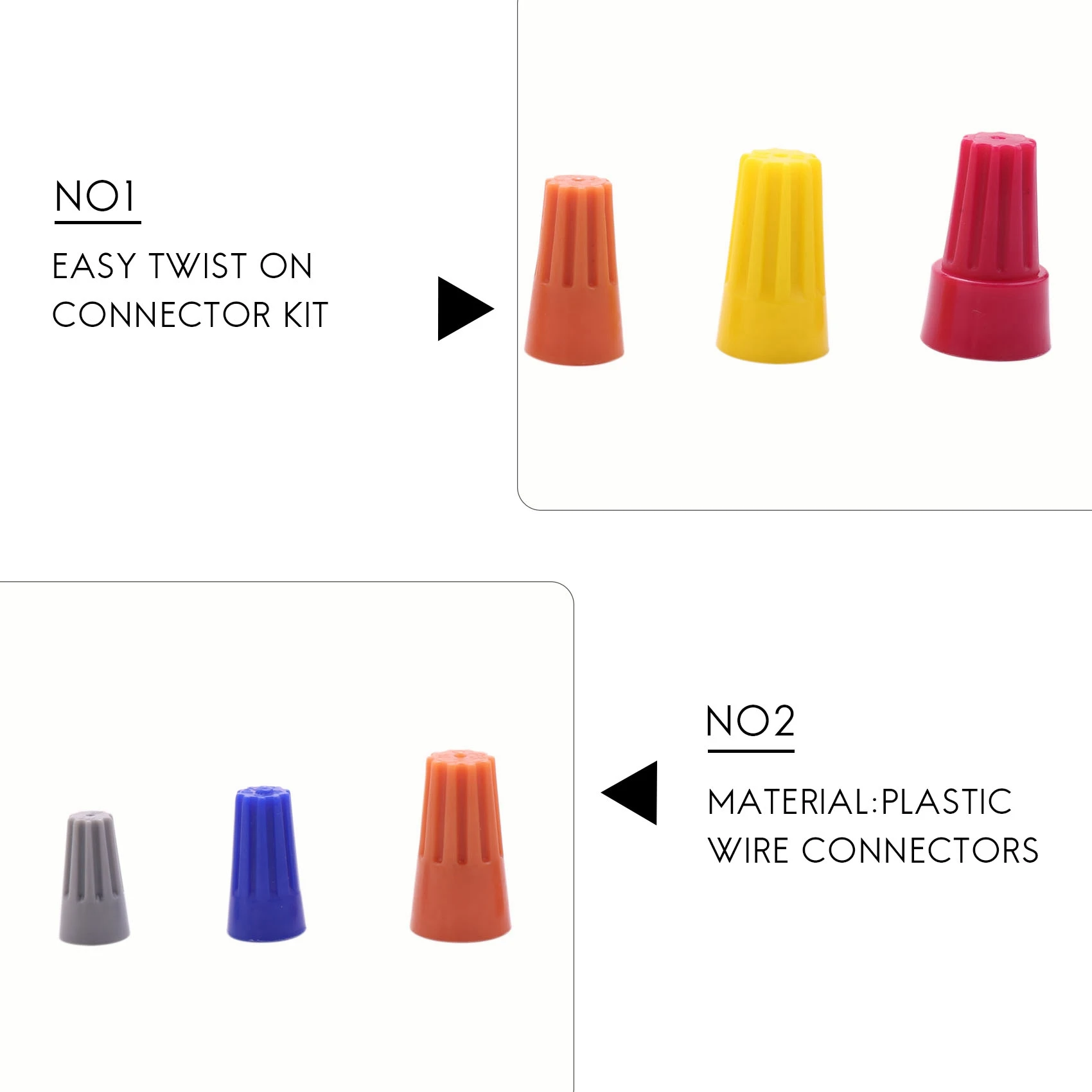 [HOT!】 158Pcs 5 Colors Electrical Wire Connector Twist-On Screw Terminal Spring Inserted Nuts Caps Assortment Set