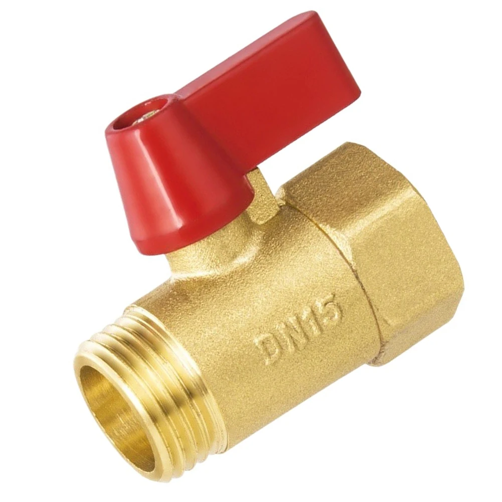 Compact Brass Ball Valve 1/2 Inch NPT Inner Outer Thread for Reliable Manual Flow Regulation in Piping Installations