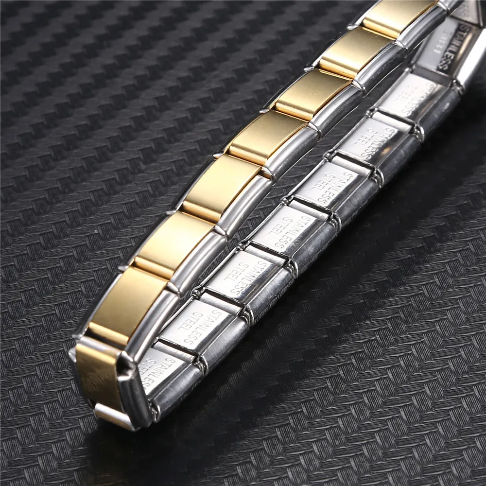 ArtDate Classic Stainless Steel Pendant Italian Chain Link Men Women Suitable For 9mm Bracelet Making DIY Steel Module Tools