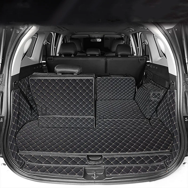 Best quality! Full set car trunk mats for Mitsubishi Pajero Sport 7 seats 2024-2016 cargo liner boot carpets cover,Free shipping