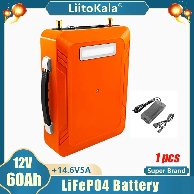 

LiitoKala 12 В, 12,8 В, 60 А/ч, Фотофон lifepo4, 5 В, USB для солнечной энергии, Фотофон, уличный кемпинг, солнечная энергия, резервное питание, гольф-мобиль + 14,6 в, 5 А