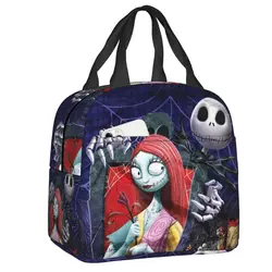 Bolsa de almuerzo con aislamiento personalizado para Halloween, fiambrera térmica portátil de pesadilla antes de Navidad, contenedor, bolsas de mano