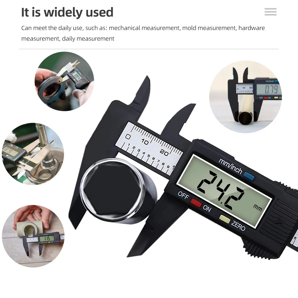 Digital Vernier Caliper 0-150mm Ruler Electronic Micrometer Ruler Depth Measuring Tool Gauge Instrument 6 Inch