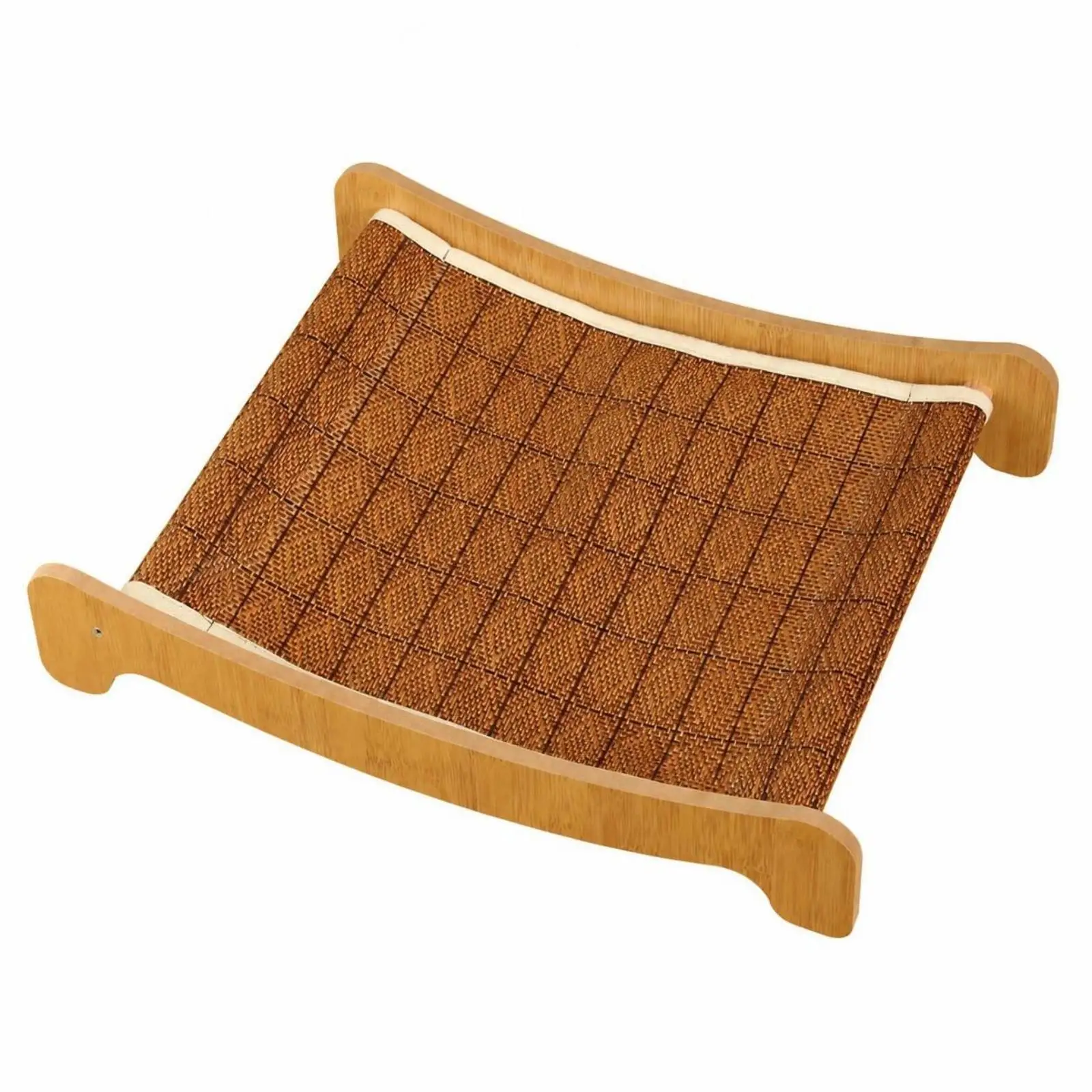 Cat Lounge Scratcher Board for Indoor Cats Corrugated Cardboard Scratching Pad with Wood Accent