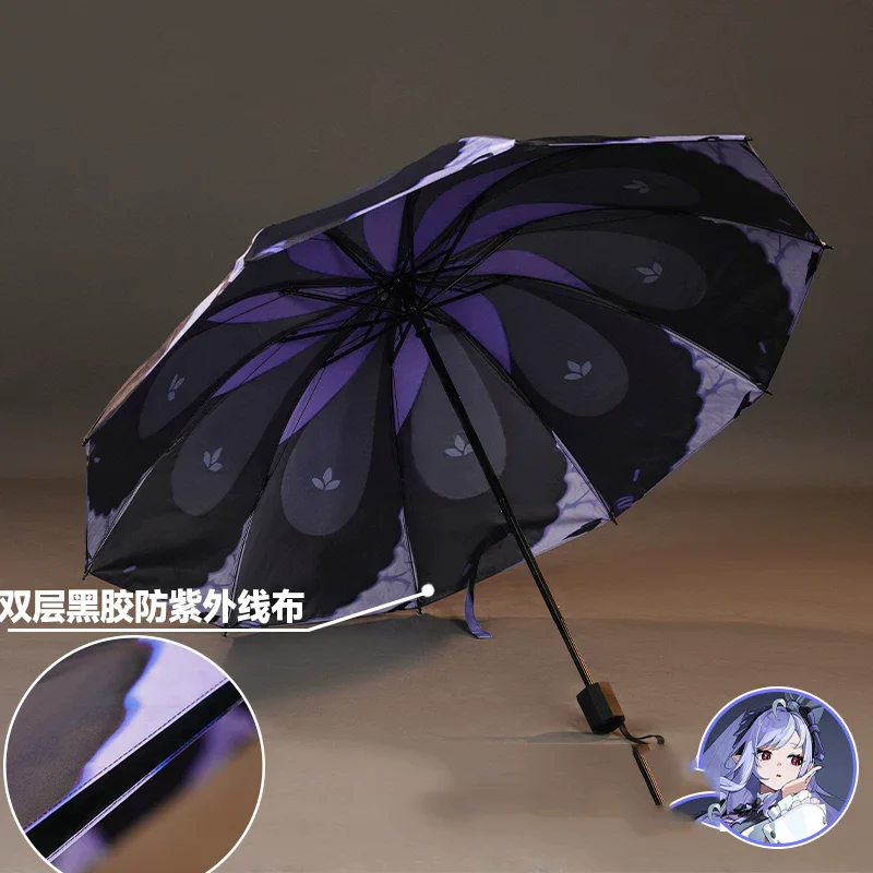 Vivian Folding Umbrellas Cosplay Costume Wig Shoe Feather Brolly Bumbershoot Anime Zenless Zone Zero Umbrella Accessories - view 3
