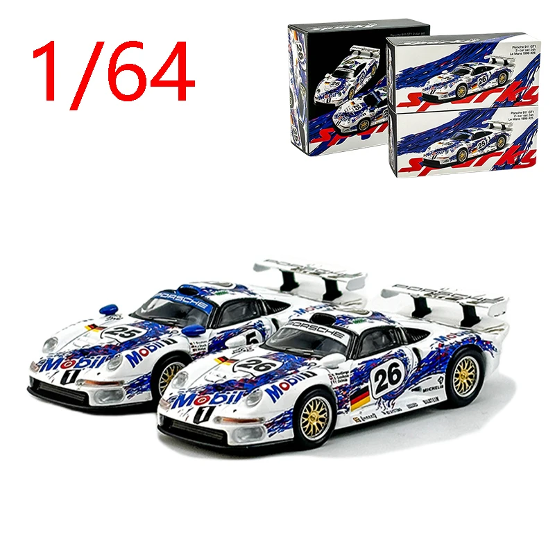 Diecast 1/64 Porsche 911 GT1 Le Mans Racing Car Model Alloy Porsche 911 GT1 Le Mans Sport Car Model Static Collection Decoration