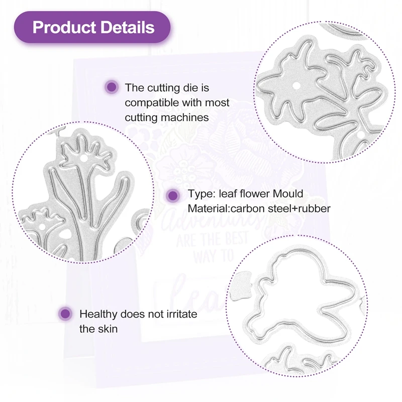 Juego de troqueles y sellos de hojas y flores para fabricación de tarjetas, troqueles de corte de Metal de abeja de miel DIY, sellos transparentes