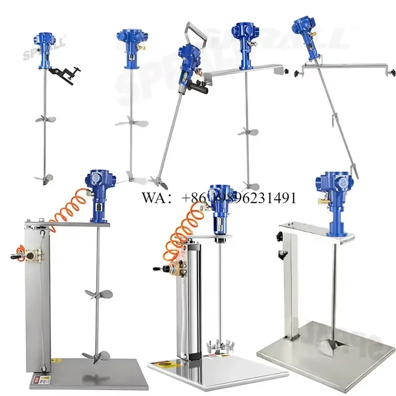 Wmwmnu for SPRALL 50 Gallon Industrial Agitator Blender Stirrer Explosion-proof Mixer Portable Lift Air Pneumatic Paint Mixer