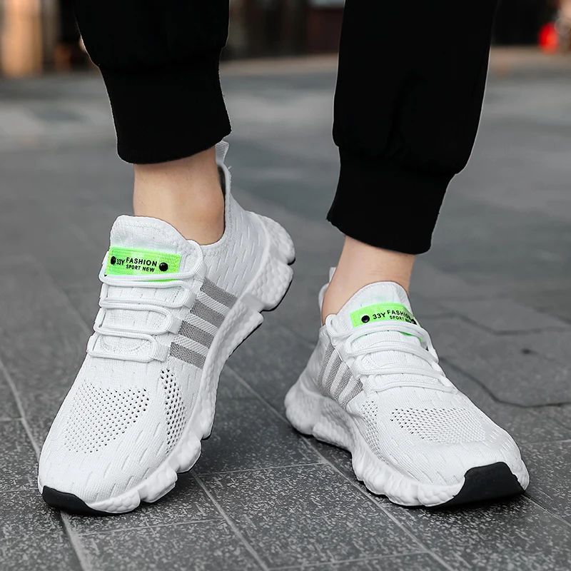 Men Casual Sport Shoes Breathable Lightweight Sneakers Outdoor Mesh Black Running Shoes Athletic Jogging Tenis Walking Shoes