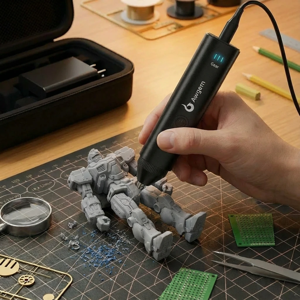 

Awgem 40KHz Handheld Ultrasonic Cutter Ultrasonic cutting knife DIY Electric Carving Tools for Plastic/Resin/3D Printing/Textile