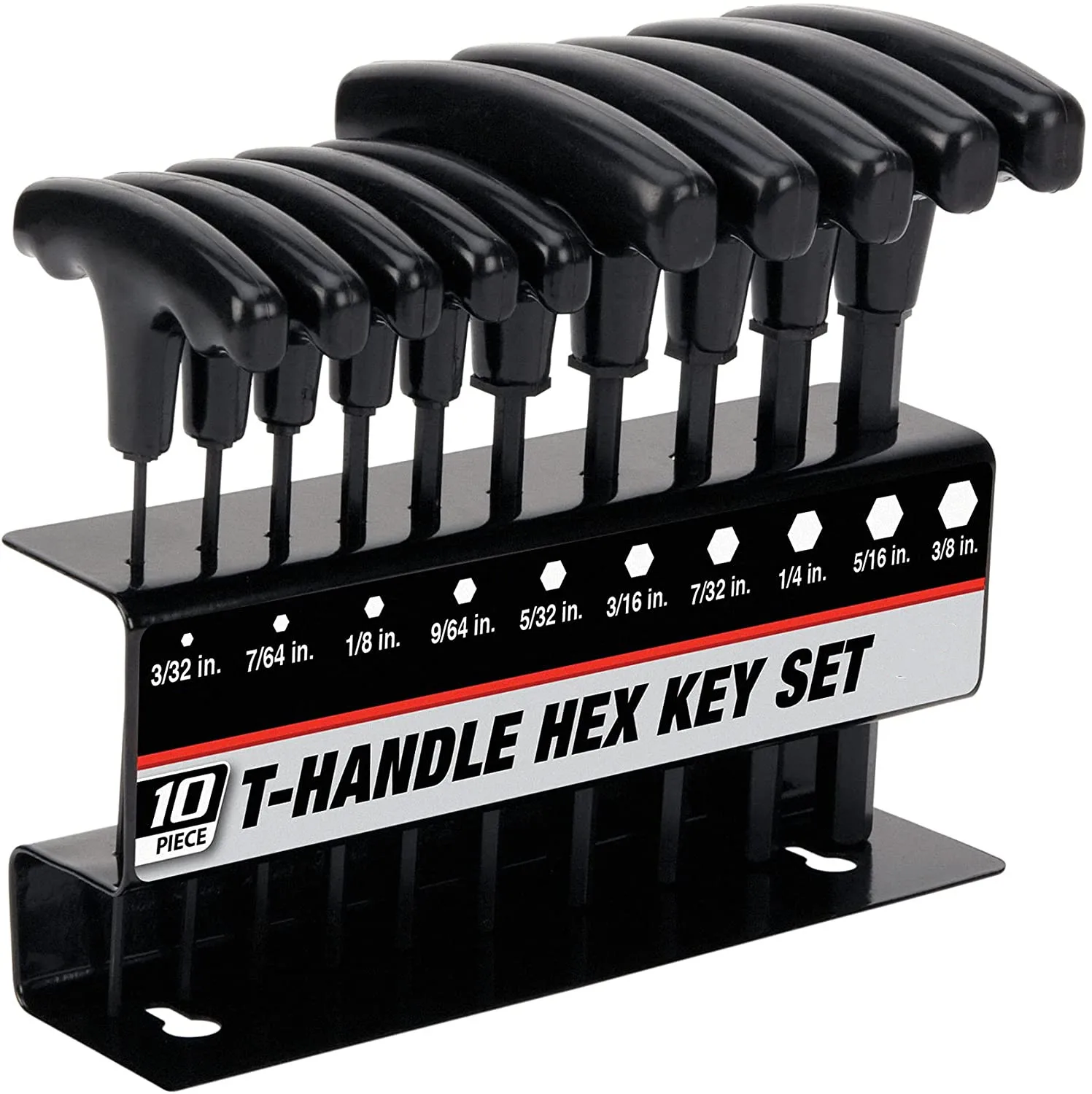 10Piece Inch Metric Combination T-Handle Hex Key Wrench Set,Hand Tools For Auto Bike Motorycle Reapair,Handle Star Set 3/32