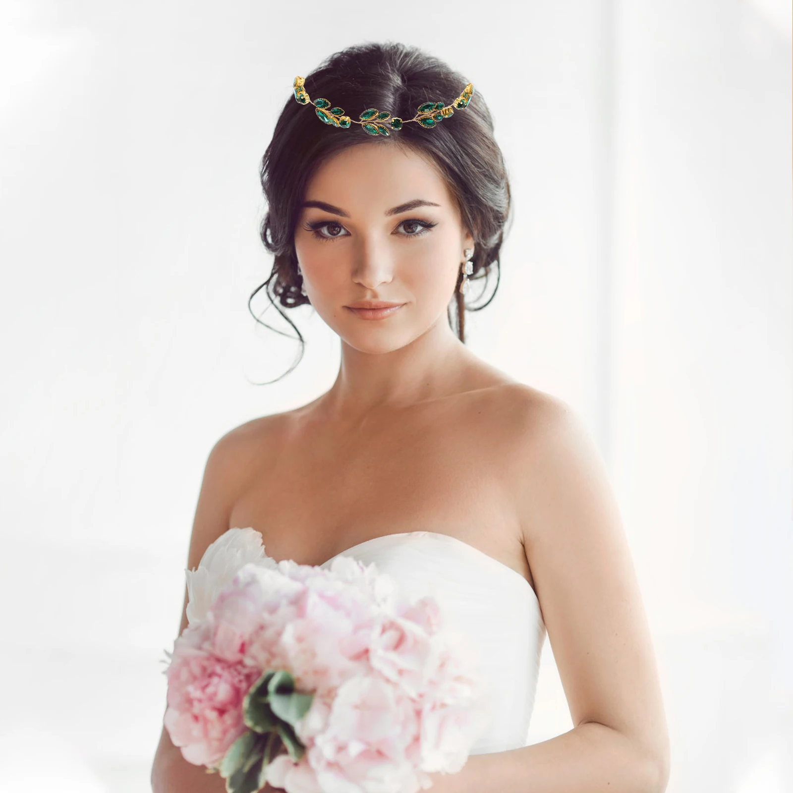 

Green Hairband Bridal Headdress Wedding Headpiece Women Accessories Brides Exquisite Lightweight Hairstyle Tools Hair Decor