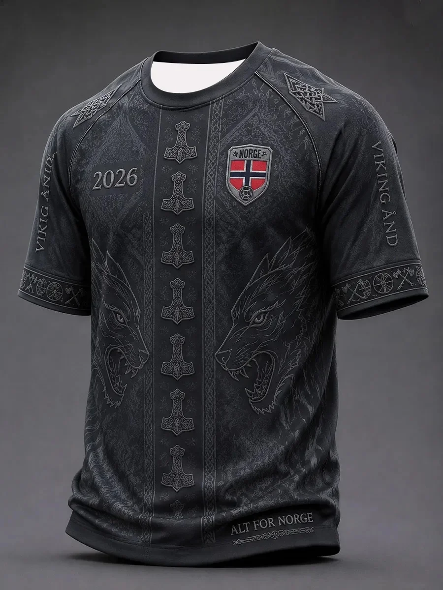 2026 Summer Edition Norwegian Football Training T-Shirt-3D Digital Printing Comfortable/Breathable Family-Personalized Clothing