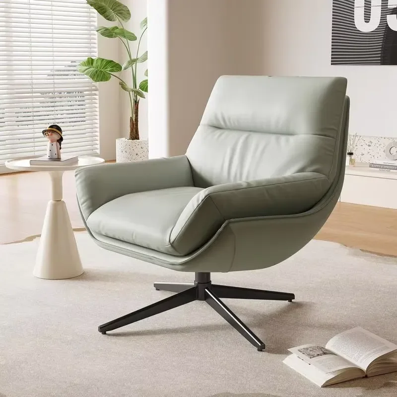 Modern style comfortable armchair living room with high backrest and swivel velvet lounge chair