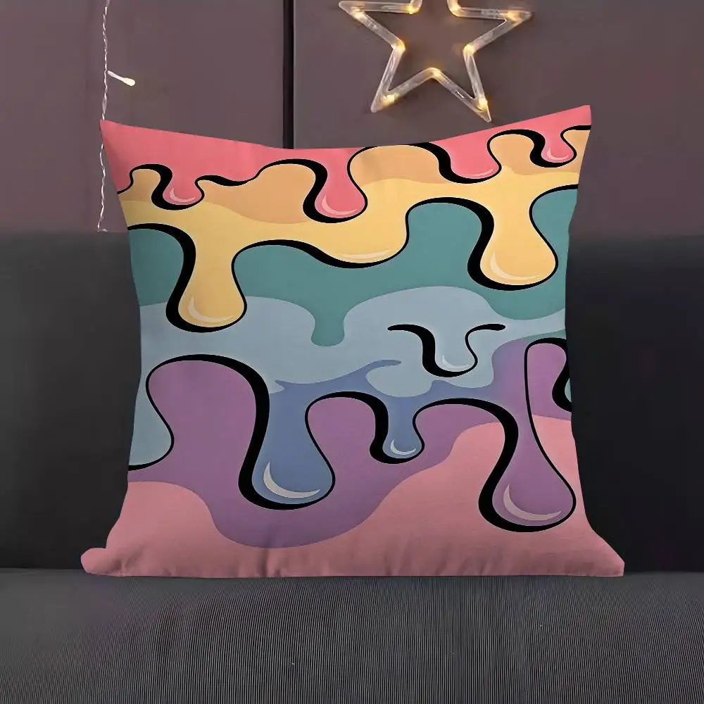 

Fluid Pastels Stitch Lucky Dragon Pillow Cover Sofa Cushion Cover Home Room Decoration Children Gift