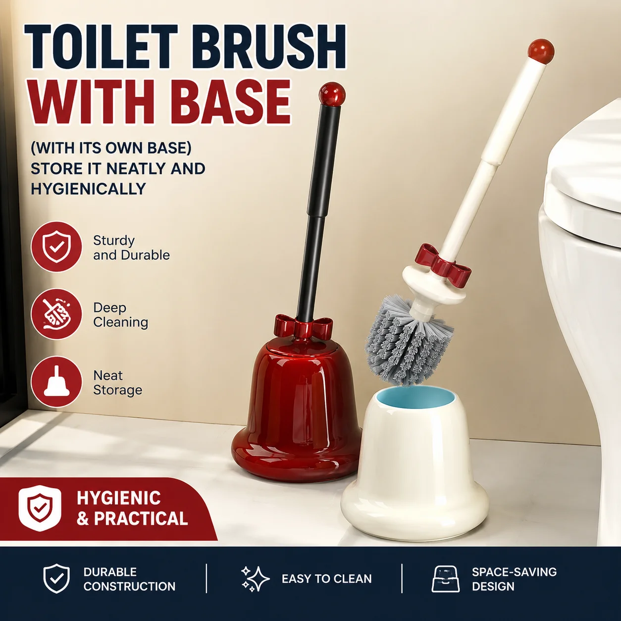 Toilet Brush for Household Use, No Dead Corners, 2026 New High-End Feeling Set, Specialized Brush for Toilet Squatting and Clean