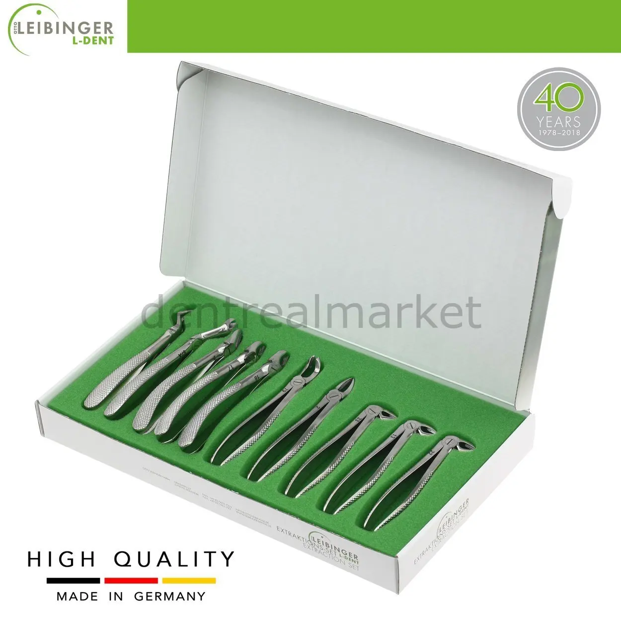 Otto Leibinger - Adult Forceps Kit - Stainless Steel Dental Forceps Adult Kit - Adult Tooth Extraction Forceps Kit