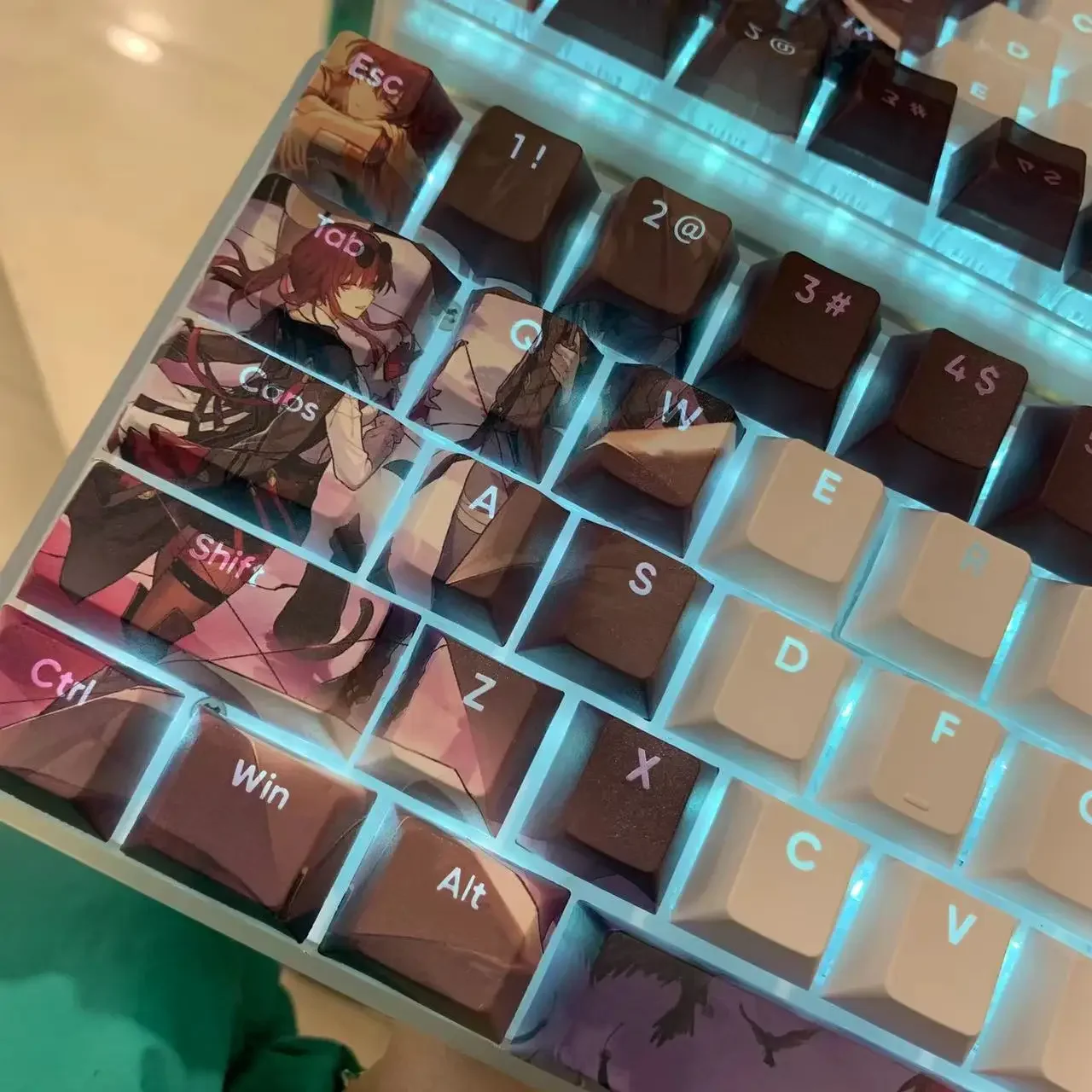 أنيمي كيكابس 129 مفاتيح كافكا هونكاي: ستار السكك الحديدية PBT الكرز الشخصي ل MX التبديل Keycap للوحة المفاتيح الميكانيكية لعبة هدية