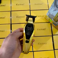Kemei KM1697 Hair Trimmer for Men 9000RPM 9W Full Metal DLC Blade LED Display Zero Gapped Professional Trimmer Finishing Machine