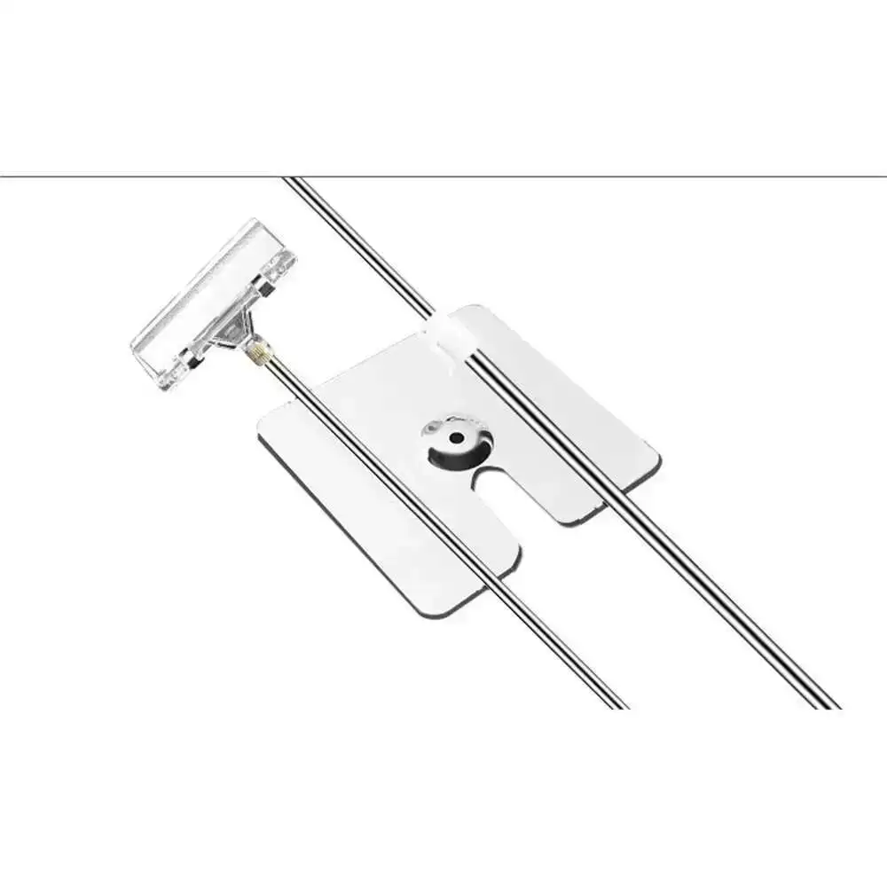 Adjustable Stainless Steel Poster Stand Mall Display Banner Stand Holder With Clip Desktop Stretchable Display Rack