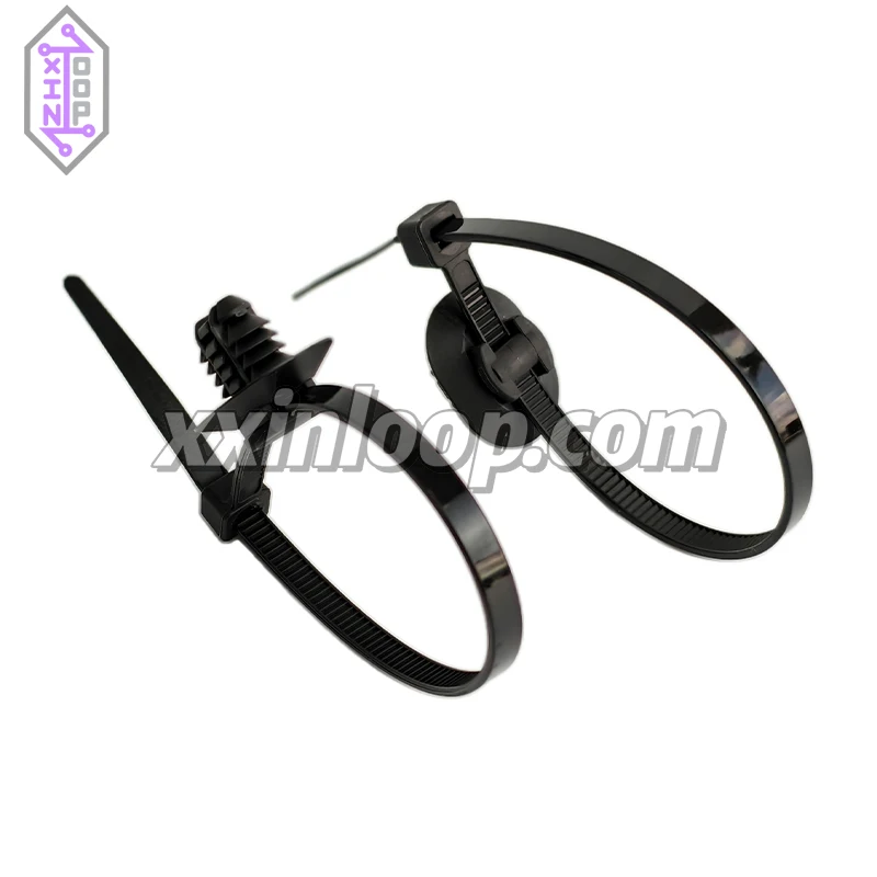 156‐01464 T50RFTOVAL‐A‐PA66HS/PA66HIRHS‐BK Кабельная стяжка с овальным отверстием из ели, длина 200 мм, ширина 4,6 мм.