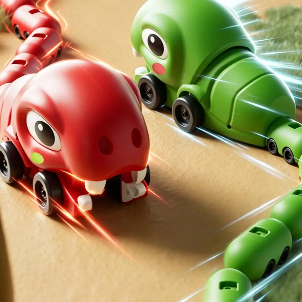 Remote Control Snake Toy Rc Magnetic Snake Game Toy with Sound Light Remote Control Eating Snake Parent-child Car Toy for Kids