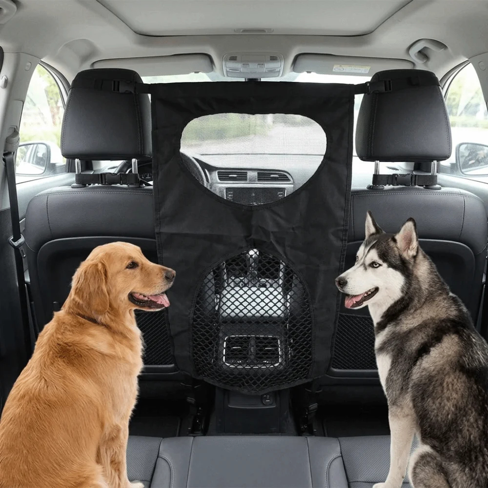 

Sturdy Build Dog Car Barrier Black Solid Tone Barrier Structure Backseat Isolation Fence Flexible Installation Adjustable Width