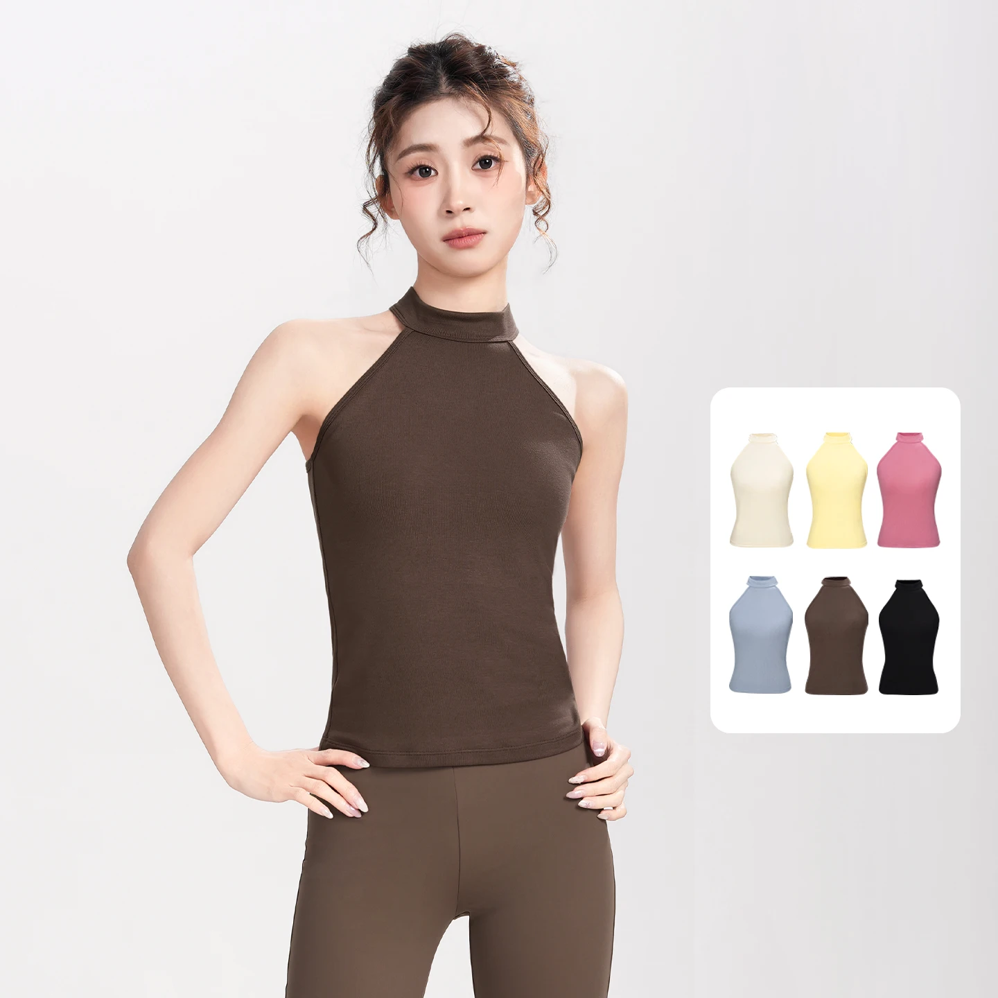 

Women Dance Tops Fitness Yoga Solid Basic Tank Vest Dance Outfits Round Neck Tank Top Summer Streetwear Skinny Tube Top