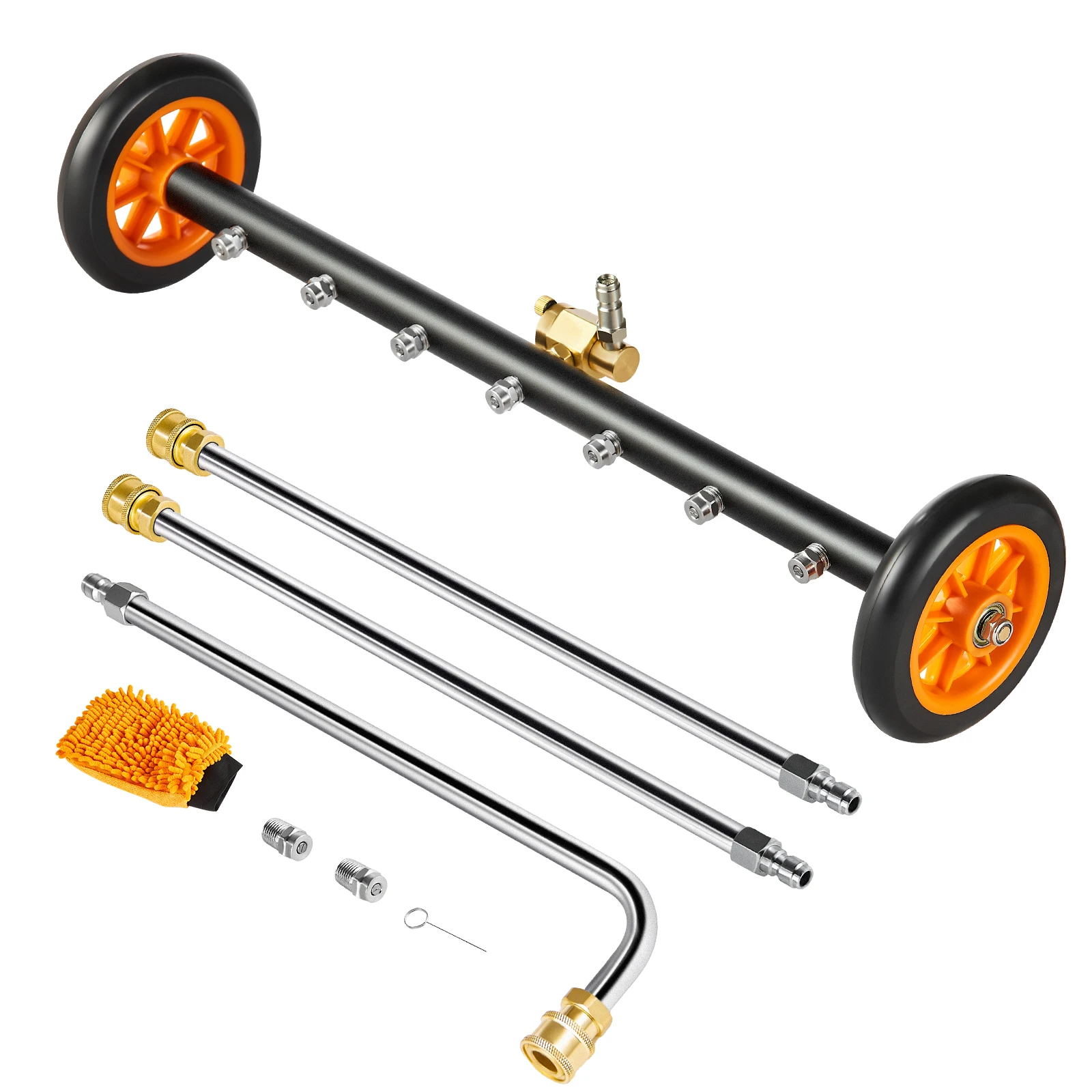 

VEVOR 16/24" Pressure Washer Undercarriage Cleaner Stainless Steel Surface Cleaner for Pressure Washer 4000 Max PSI for Driveway