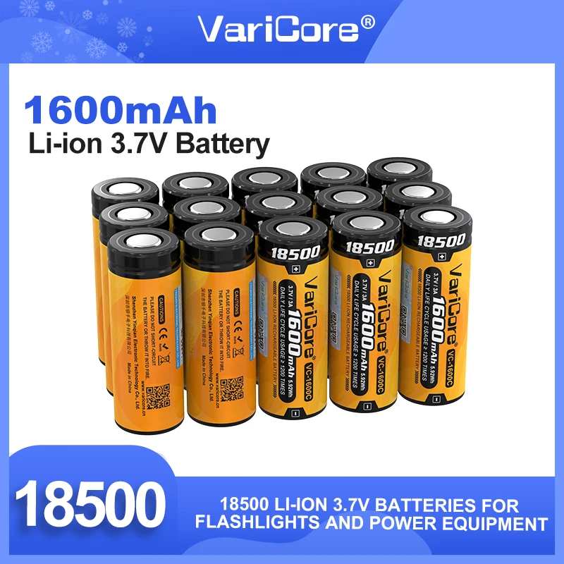 1-20 قطعة LiitoKala Lii-16C 18500 1600mAh 3.7V بطارية قابلة للشحن Recarregavel بطارية أيون الليثيوم ل مصباح ليد جيب