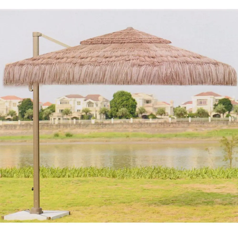 Sun Tassel Bamboo Beach Cloth Parasol Umbrella Versatile Aluminum Outdoor Furniture Hotels Courtyards Gyms Hospitals Warehouses
