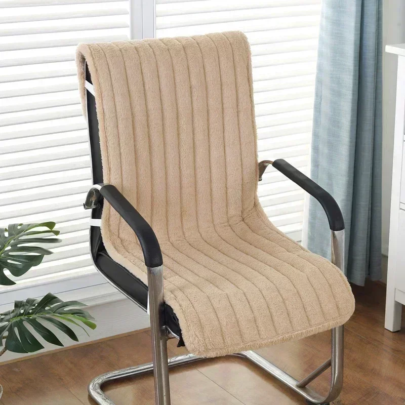 Long Plush Integrated Seat Cushion Thickened Breathable Seat Cushion Dining Stool Lounge Chair Office Comfortable Chair Covers