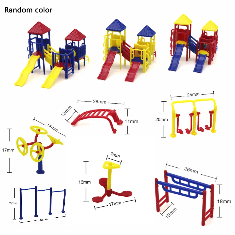 Scale 1:75 1:100 Miniature Slide/Fitness Equipment Model Kid Toys Diy Park Scene Layout Materials Diorama Kits