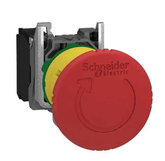 XB4BS8442 = ZB4BZ102 + ZB4BS844 Harmony XB4, Emergency stop switching off, metal, red mushroom Ø40, Ø22