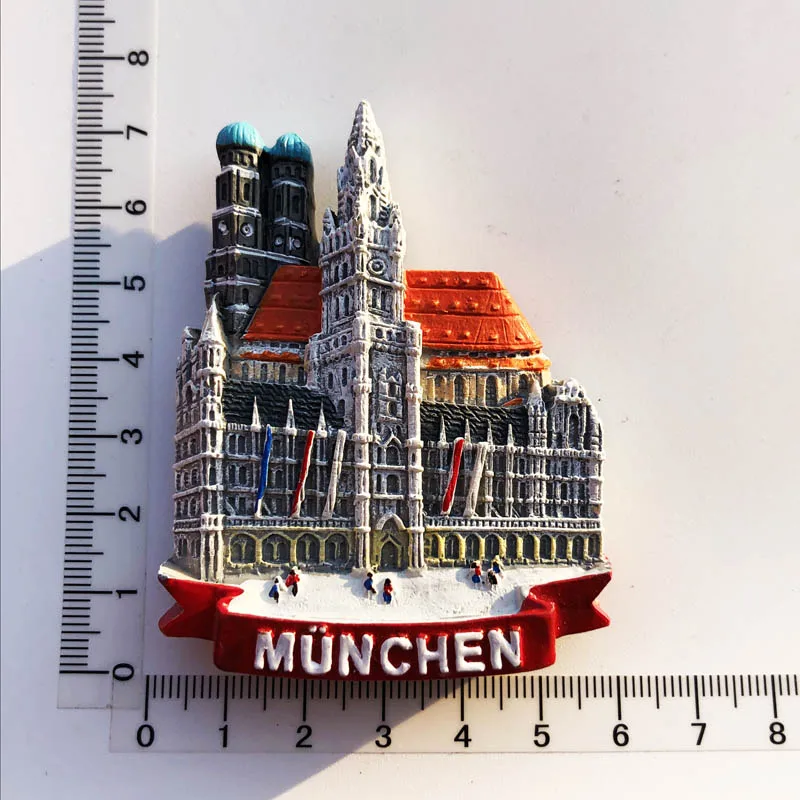 Fridge Magnet cultural landscape message stickers, tourist souvenirs, resin craft decorations for Munich Church, Germany