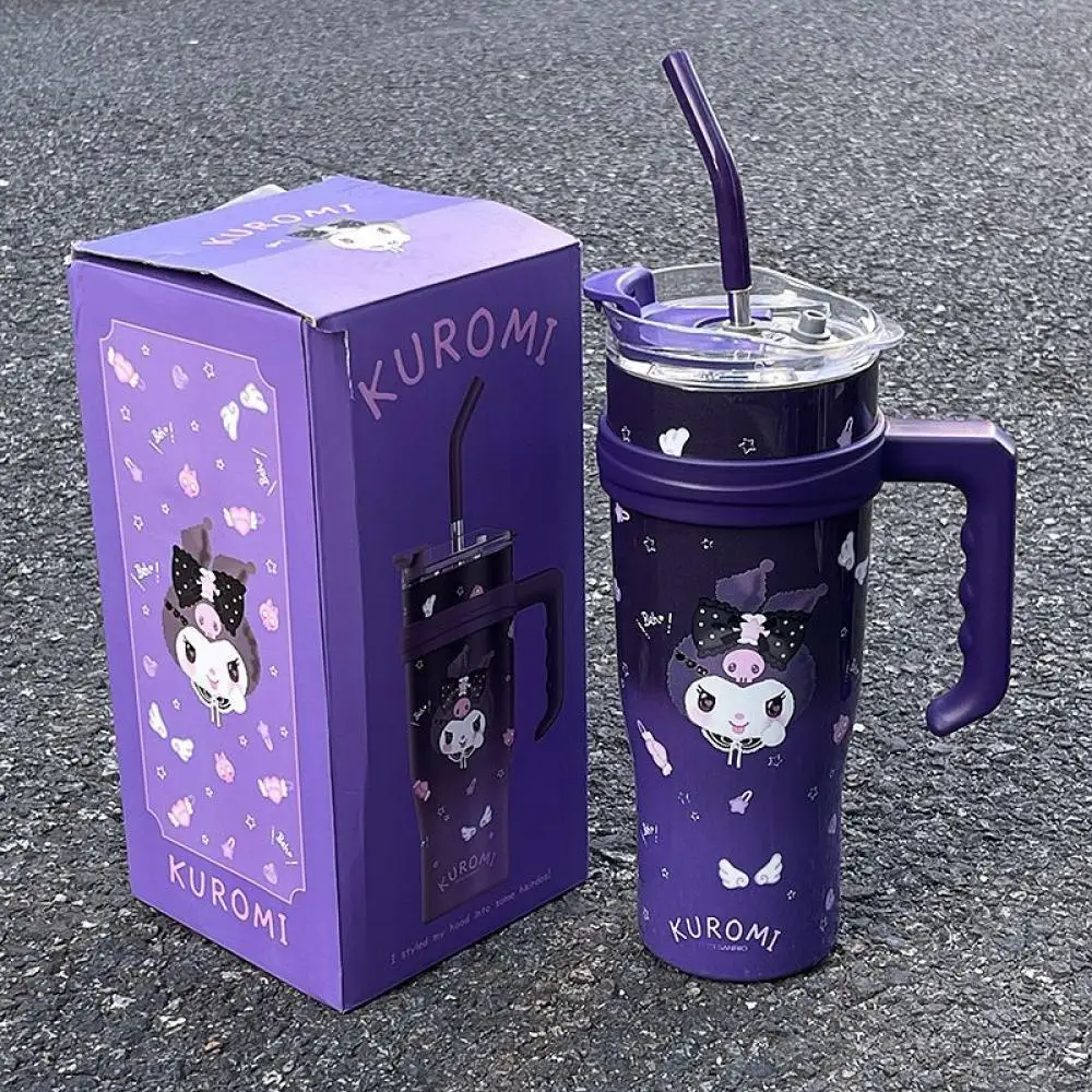 Cute Sanrio kawaii kuromi thermos cup 316 stainless steel material Summer cold drinks Insulation in winter student girl gift