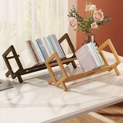 Desktop Student Children's Small Bookshelf for Easy Storage of Books Table Top Bay Window Bedside Desk, Solid Wood