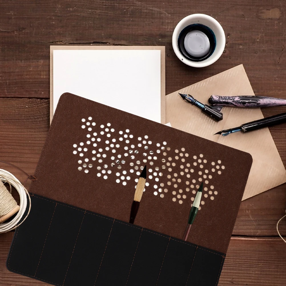 

Premium Felt Pen Sleeve Holder Bag for Pens Brushes Stationery Storage Compact Travel Pencil Case Office Art Class Essential