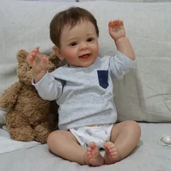 60CM Bebe Reborn Finished Doll Yannik Lifelike Touch Soft Baby In Boy with Hand-rooted Hair Hand Painted Art Doll Drop Shipping