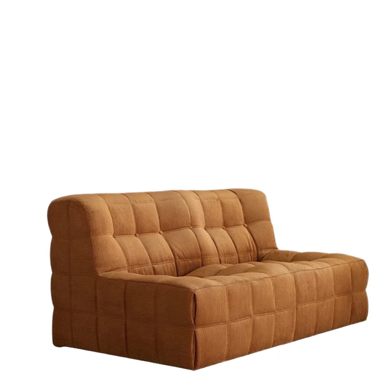 High-density frameless integrated sofa corduroy set export cross-border double waffle design pure sponge vacuum fabric