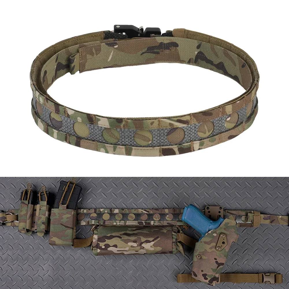 Tactical Bison Belt 2 Layer Quick Detach Metal Buckle Militar Battle Belt Lightweight MOLLE Hunting Airsoft Waistband Equipment