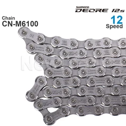 Original SHIMANO DEORE M6100- 12-Speed Bicycle Chains CN-M6100 - MTB Chain 116/124L with Quick Link